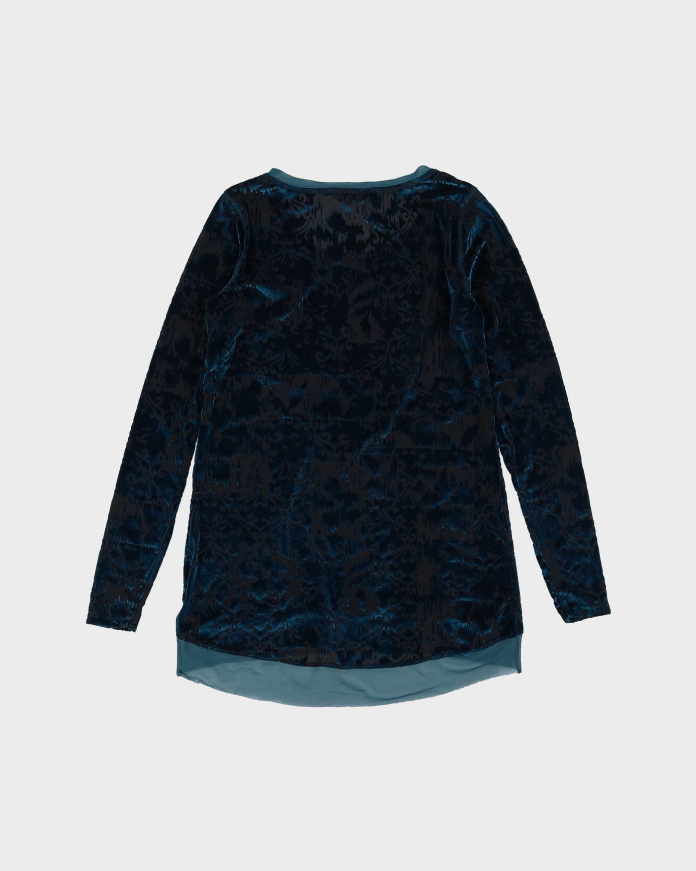 Simply Vera Wang Aqua Blue Velvet Devore Top - XS