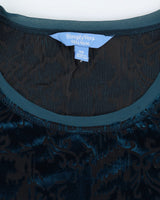Simply Vera Wang Aqua Blue Velvet Devore Top - XS