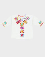 1990s Embroidered Peasant Blouse - M
