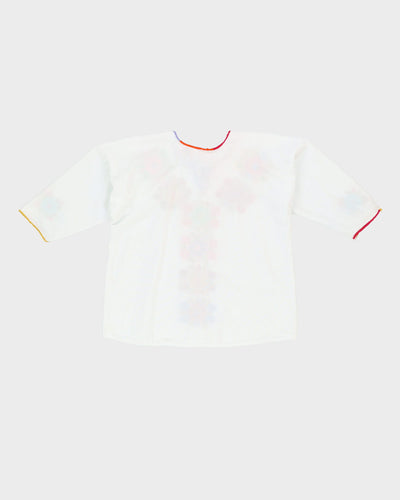 1990s Embroidered Peasant Blouse - M