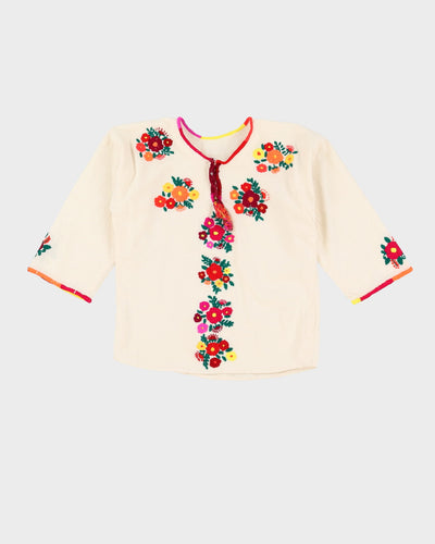 1980s Embroidered Peasant Blouse - XS