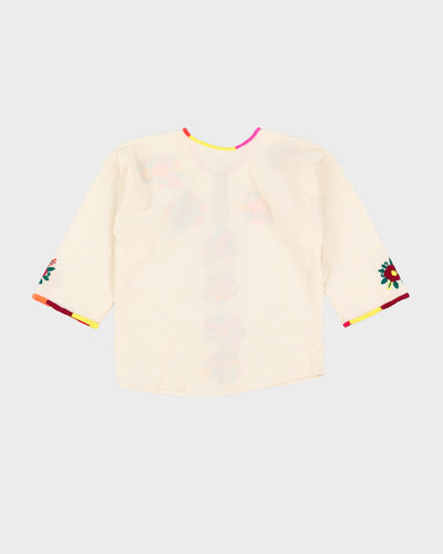 1980s Embroidered Peasant Blouse - XS