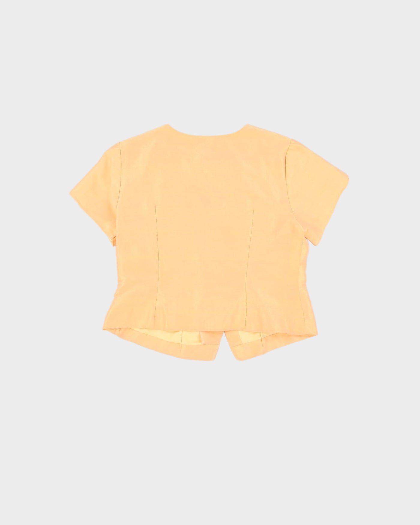 1990s Yellow Orange Short Sleeve Blouse - S
