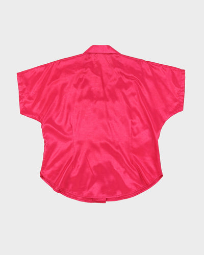Vintage1990s Thai Silk Pink Blouse - M