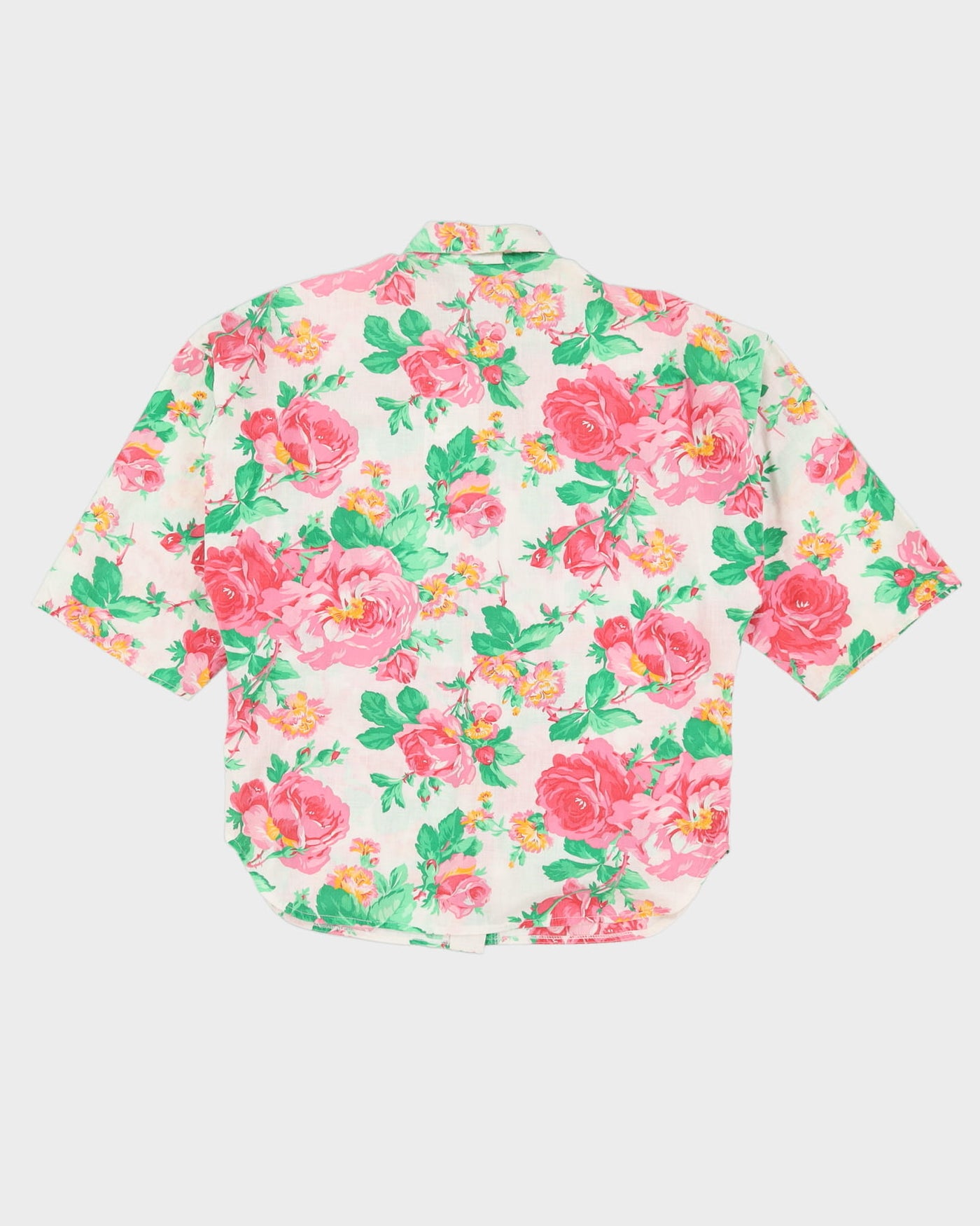 Vintage 1990s Pink Floral  Blouse - S / M
