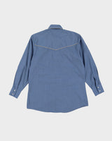 Vintage Western Blue Embroidered Blouse - S