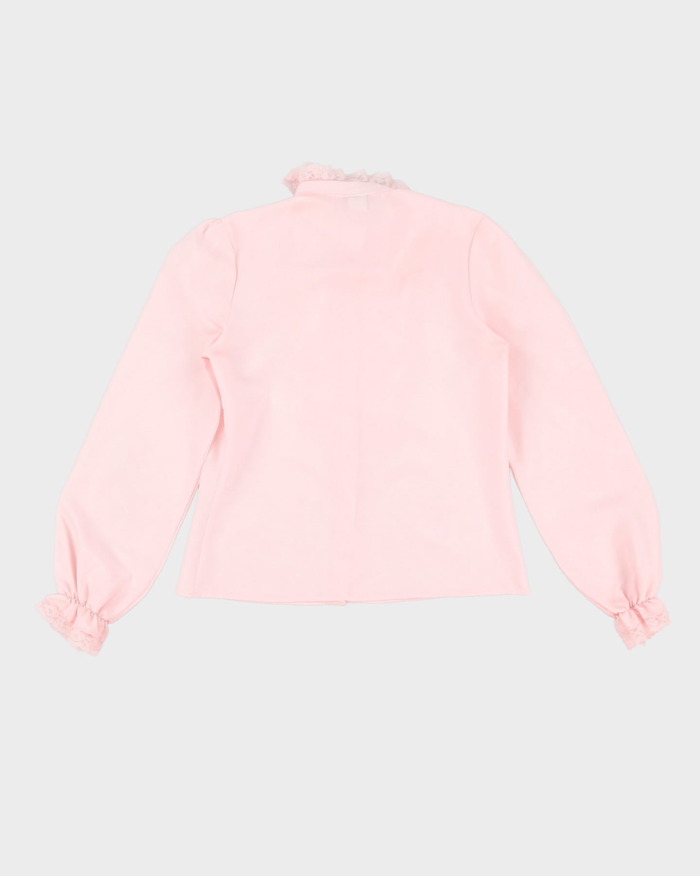 Vintage 1980s Pink Ruffled Blouse - S