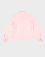 Vintage 1980s Pink Ruffled Blouse - S