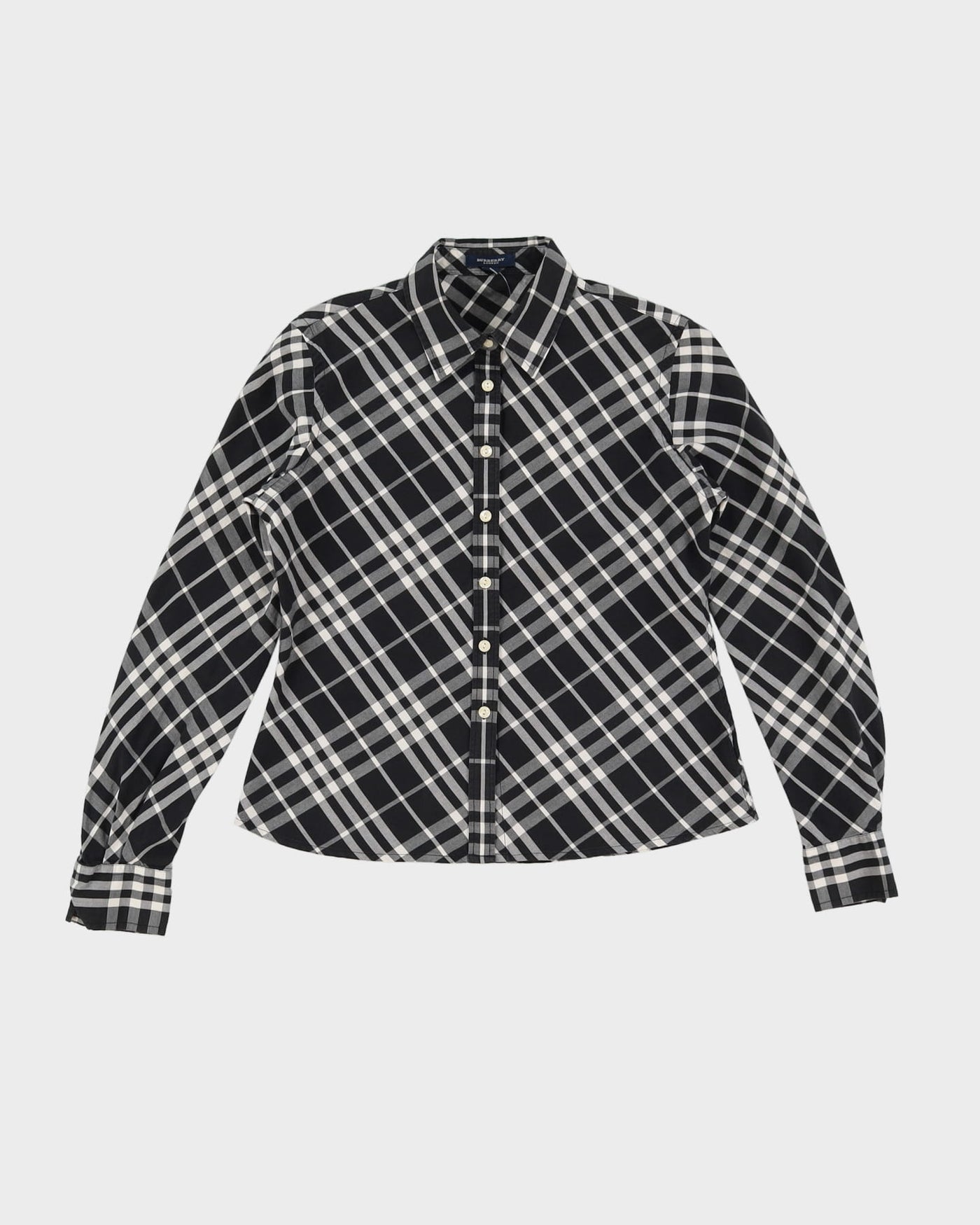Burberry London Black Checked Blouse - S