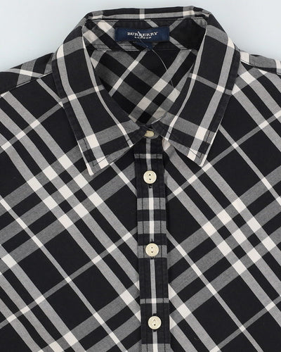 Burberry London Black Checked Blouse - S