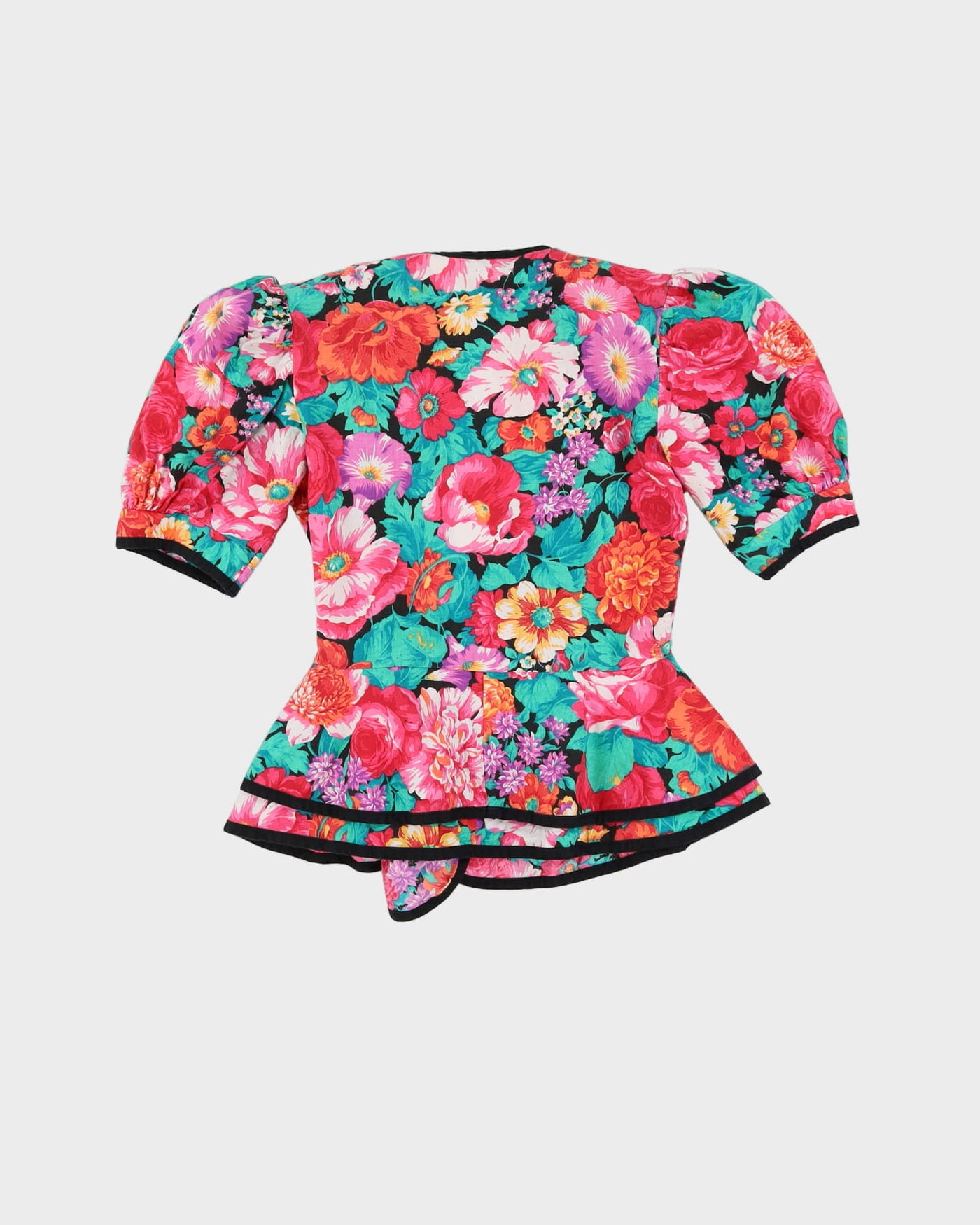 Vintage 1980s Pink Floral Patterned Top - S