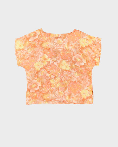 Vintage 1960s Orange Patterned Top - M