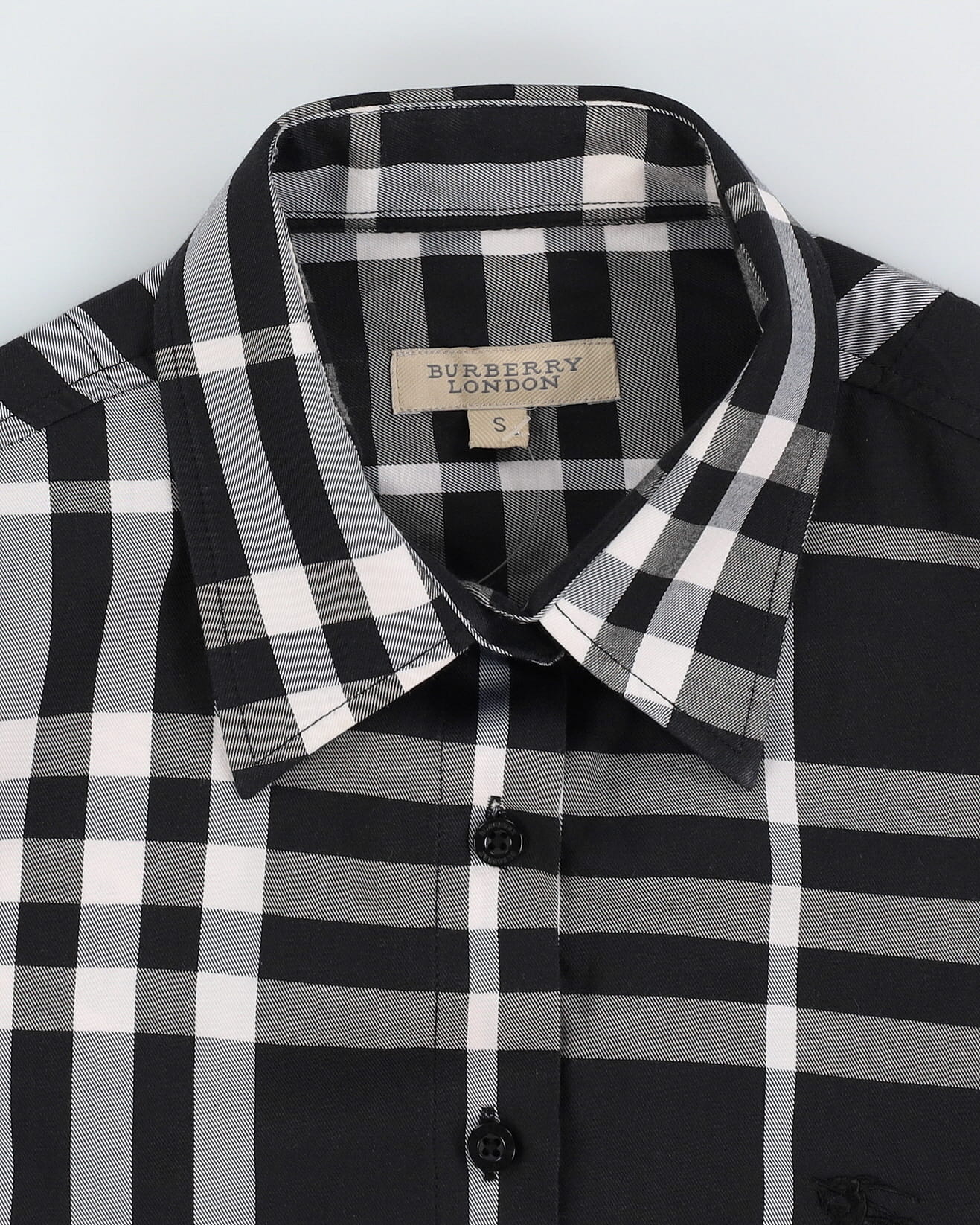 Burberry London Black Checked Blouse - S