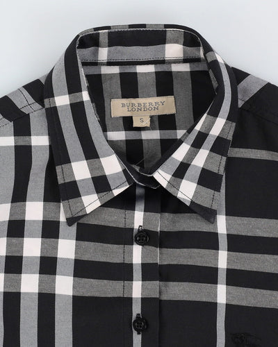Burberry London Black Checked Blouse - S