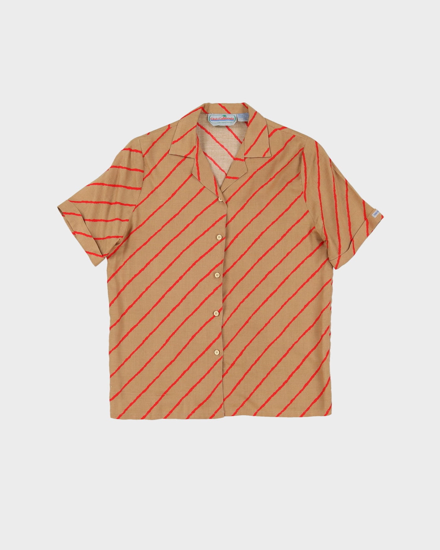 Vintage 1990s Red Striped Blouse - S