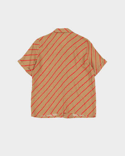 Vintage 1990s Red Striped Blouse - S
