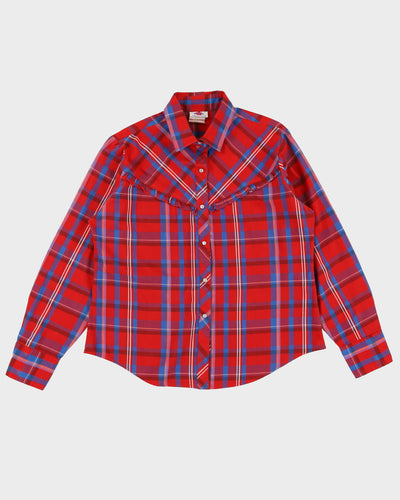 Vintage 1990s MWG Red Checked Western Blouse - M