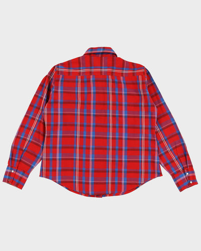 Vintage 1990s MWG Red Checked Western Blouse - M