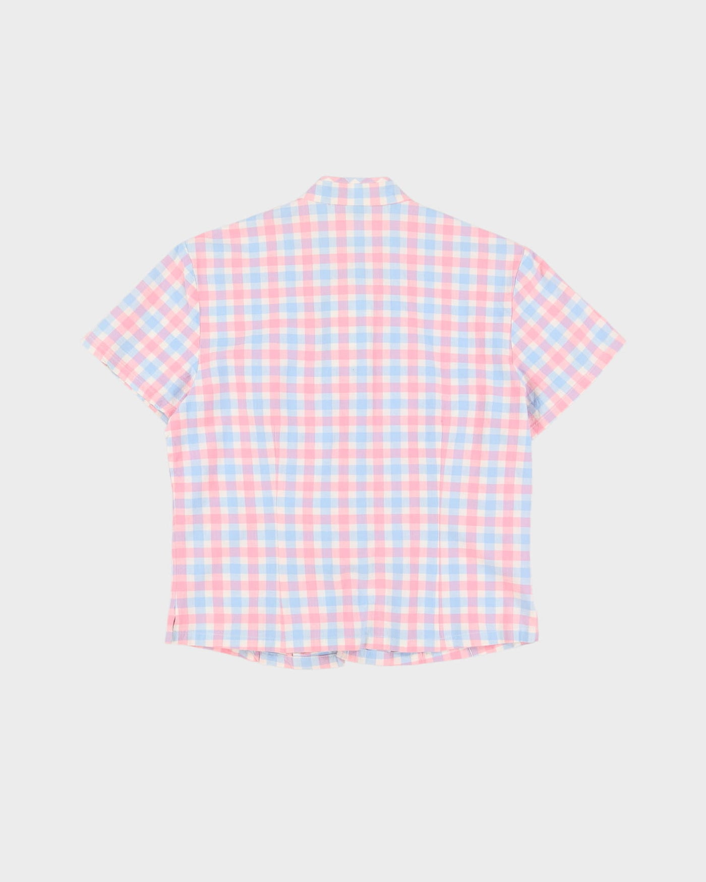 Vintage Pink And Blue Gingham Blouse -  S