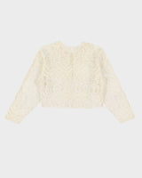Lace Cropped Cotton Blouse - S