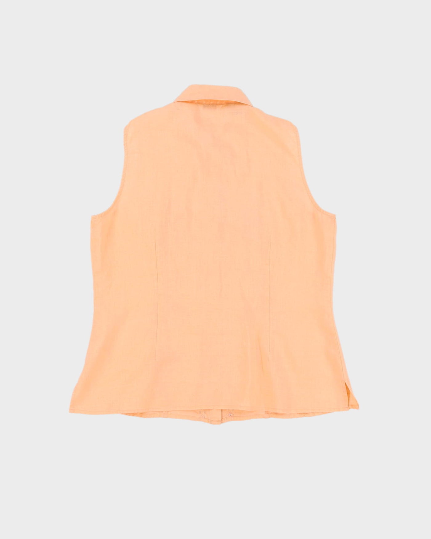 Orange Embroidered Linen Top - M