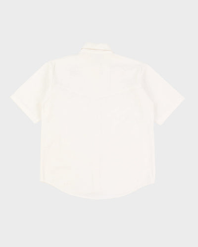 Vintage 1990s White Floral Embroidered Top - M