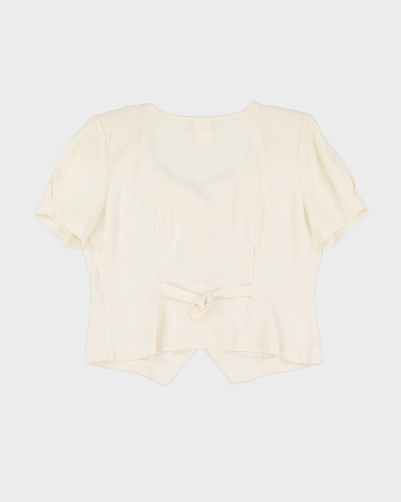 Vintage 1990s White Embroidered Top - L
