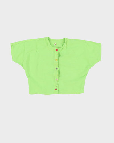 Vintage 1990s Green Cropped Blouse - S
