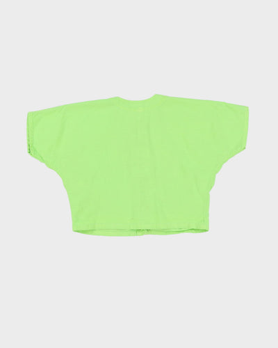 Vintage 1990s Green Cropped Blouse - S