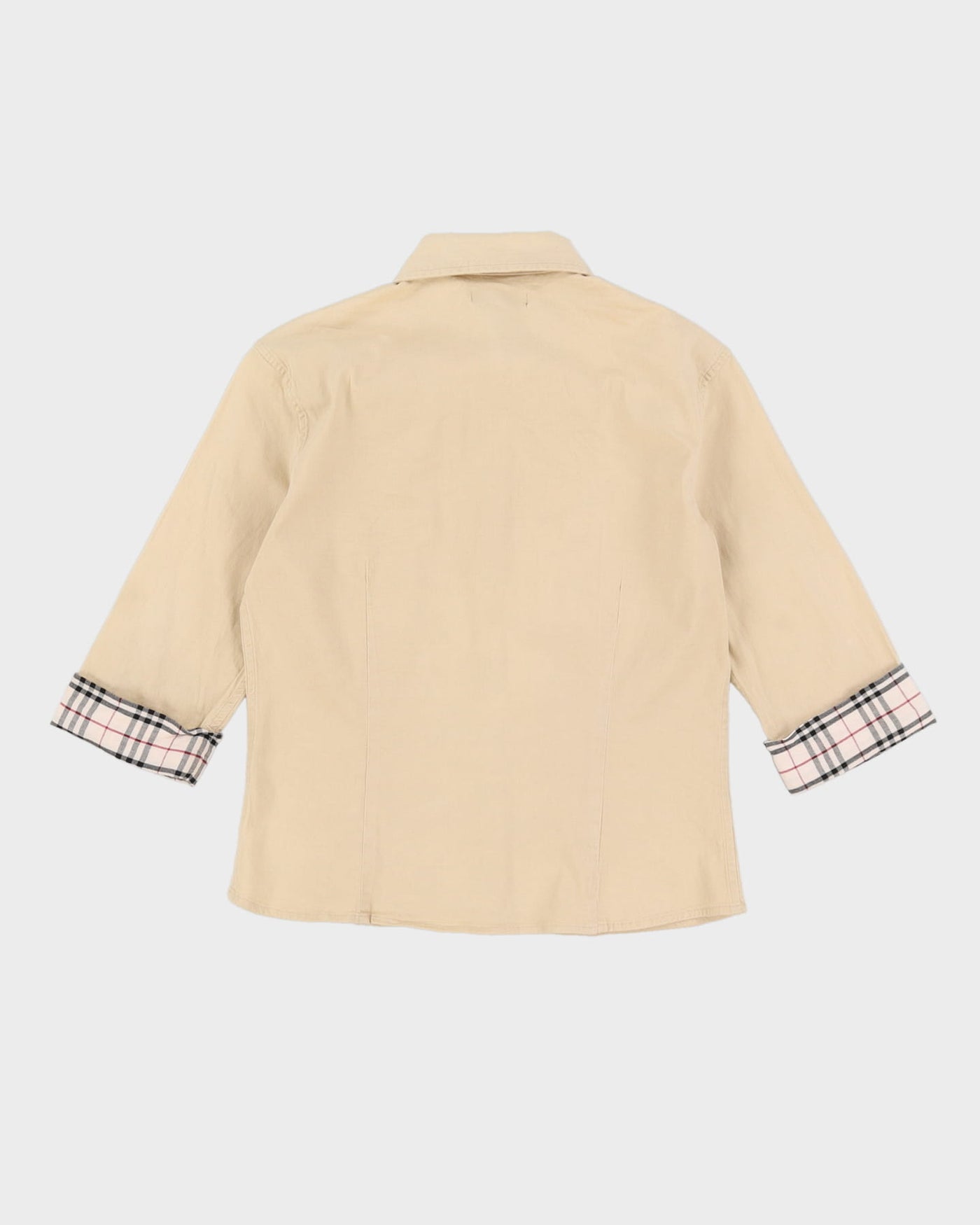 Burberry London Beige 3/4 Sleeve Blouse - S