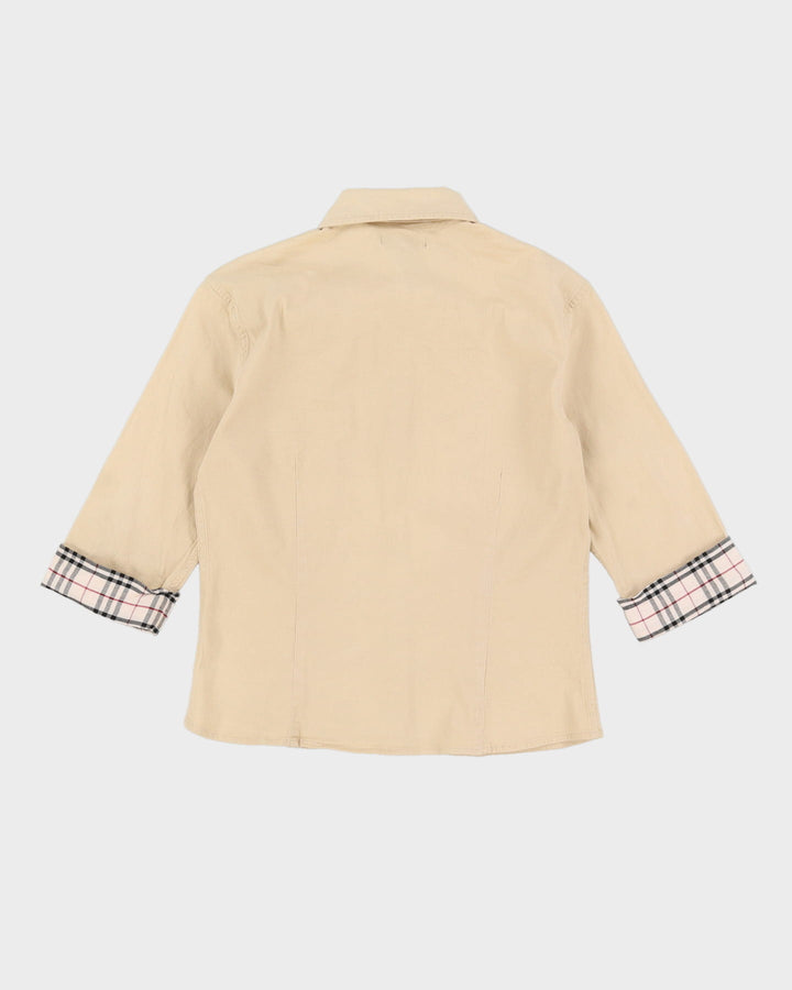 Burberry London Beige 3/4 Sleeve Blouse - S