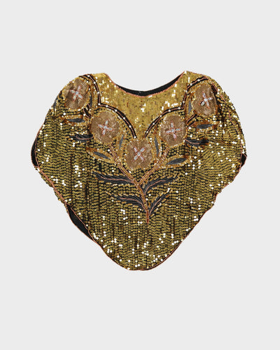 00s Gold Sequinned Party Top - M