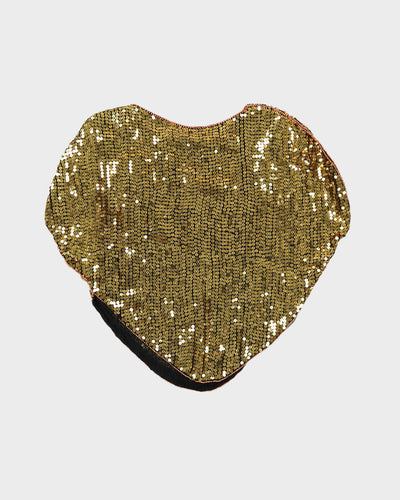 00s Gold Sequinned Party Top - M