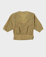 Vintage 1990s Handmade Green Patterned Blouse - S