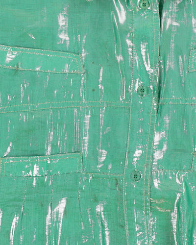 Vintage 1990s Green Metallic Blouse - M