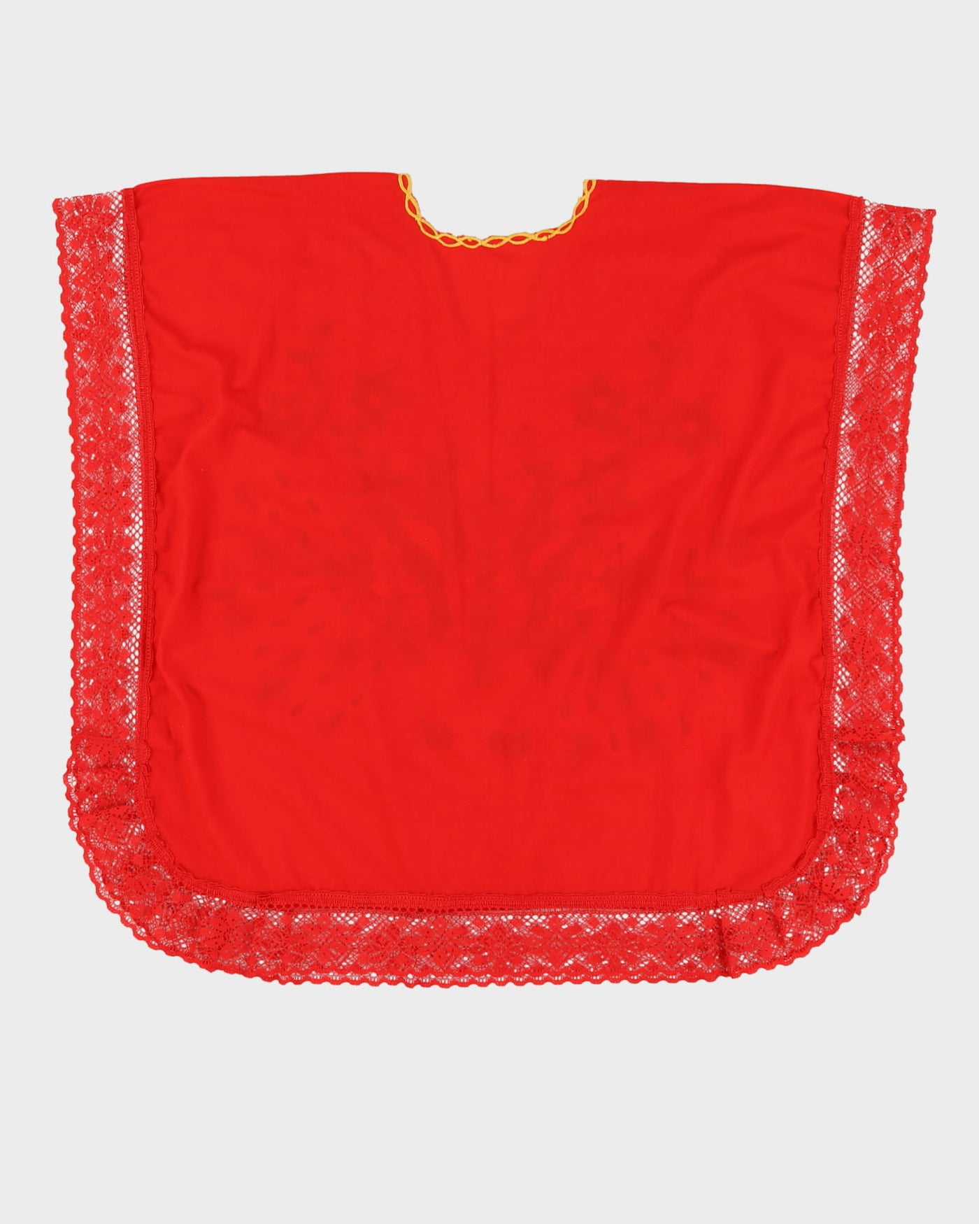 Red Birds Embroidered Kaftan Top - L / XL
