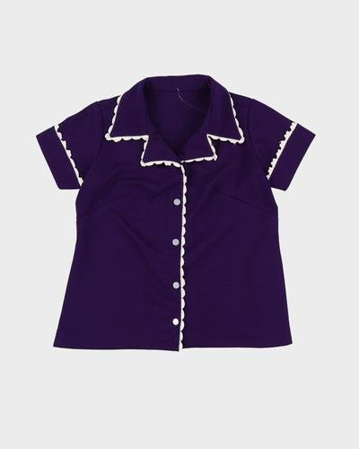 Vintage 1970s Purple Short Sleeve Top - M