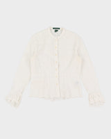 Lauren Ralph Lauren White Cotton Lace Blouse - XS