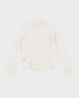 Lauren Ralph Lauren White Cotton Lace Blouse - XS