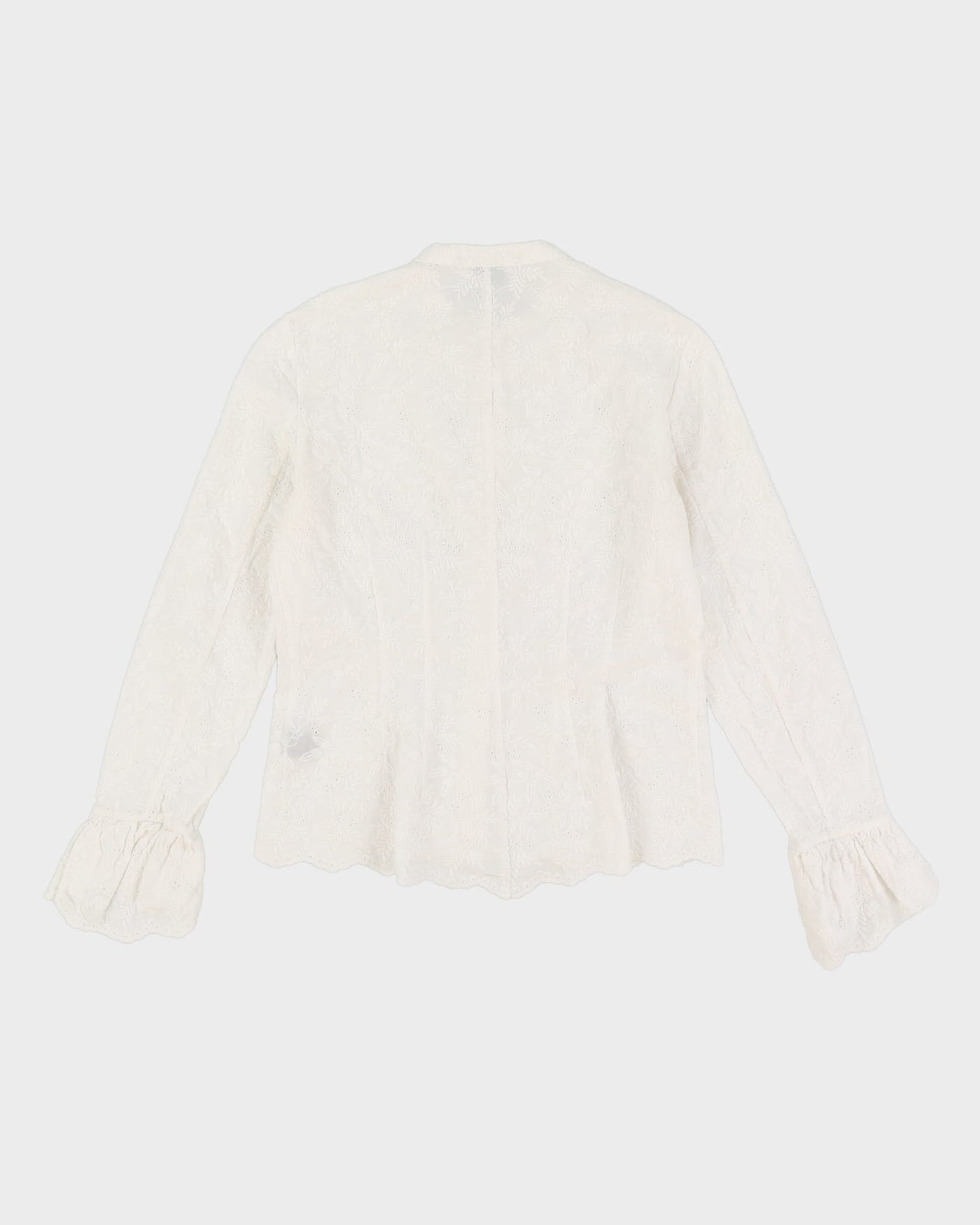 Lauren Ralph Lauren White Cotton Lace Blouse - XS