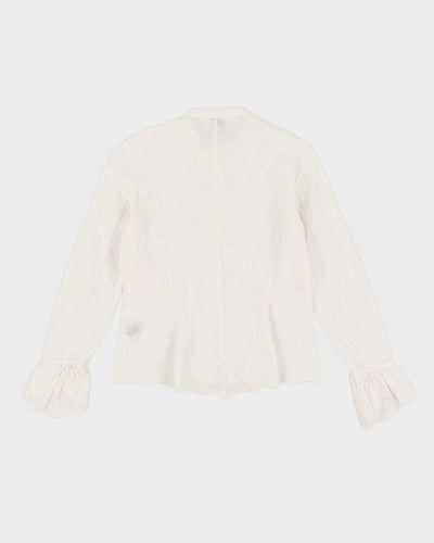 Lauren Ralph Lauren White Cotton Lace Blouse - XS
