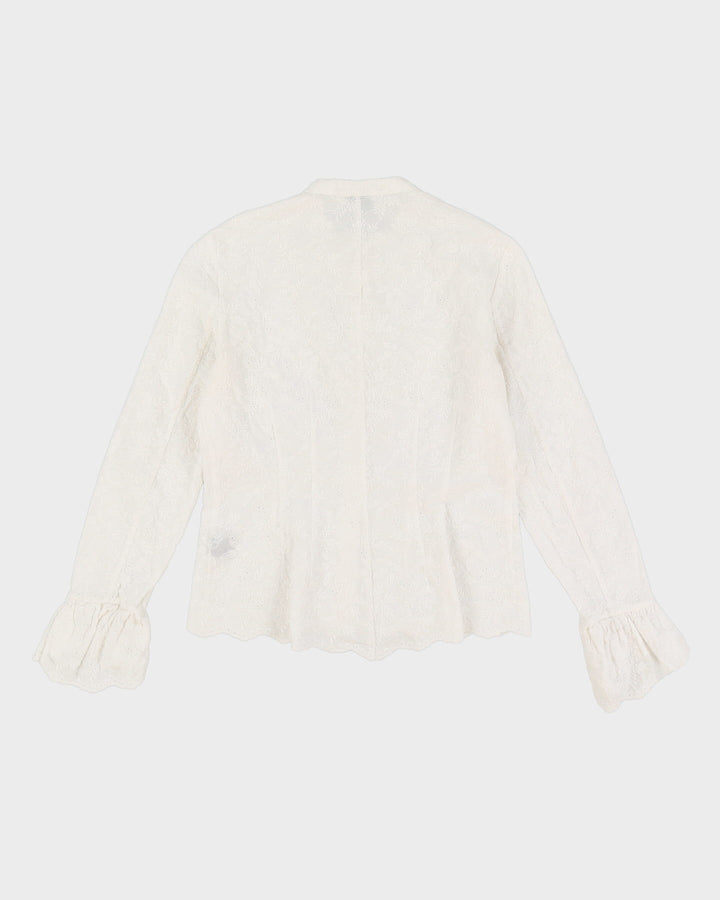 Lauren Ralph Lauren White Cotton Lace Blouse - XS