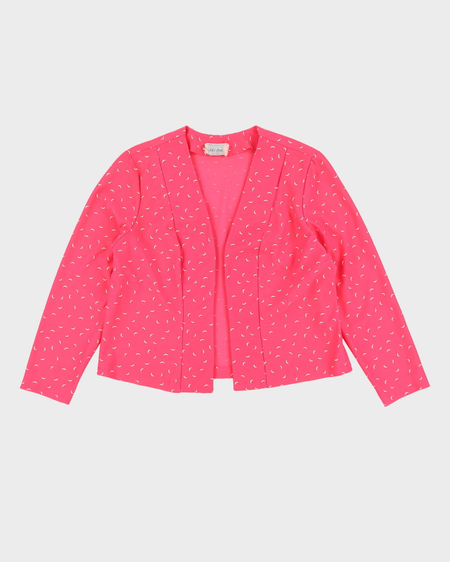 Vintage 1980s Pink Belted Patterned Top - M