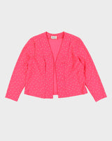 Vintage 1980s Pink Belted Patterned Top - M