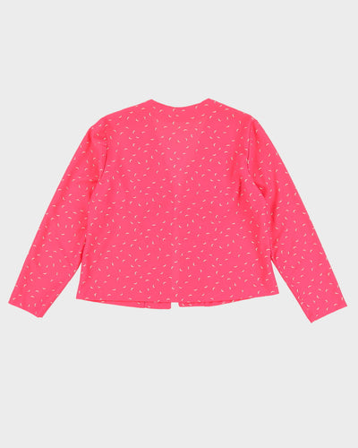 Vintage 1980s Pink Belted Patterned Top - M