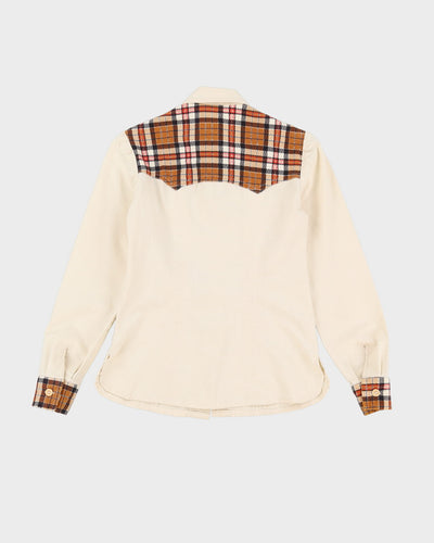 Vintage 1970s Beige Western Style Blouse - XS
