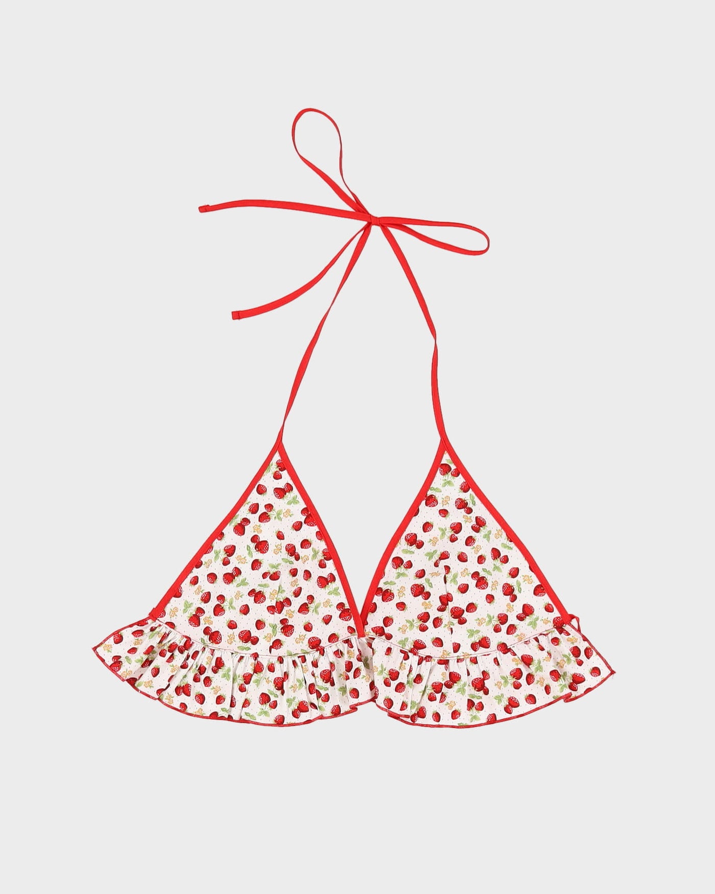 Tammy Red / White Strawberry Patterned Bralette - OS