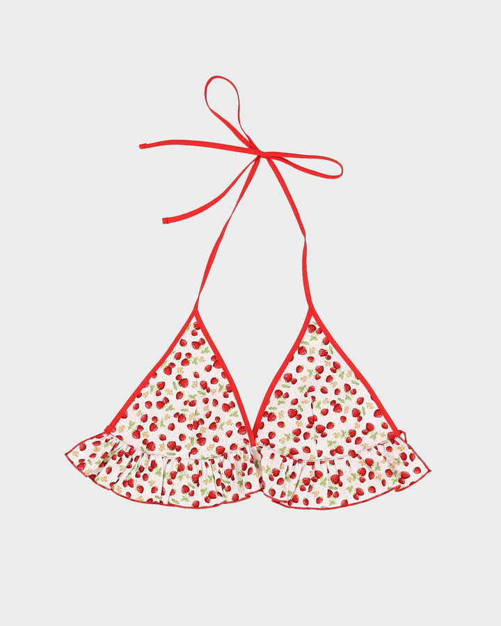 Tammy Red / White Strawberry Patterned Bralette - OS