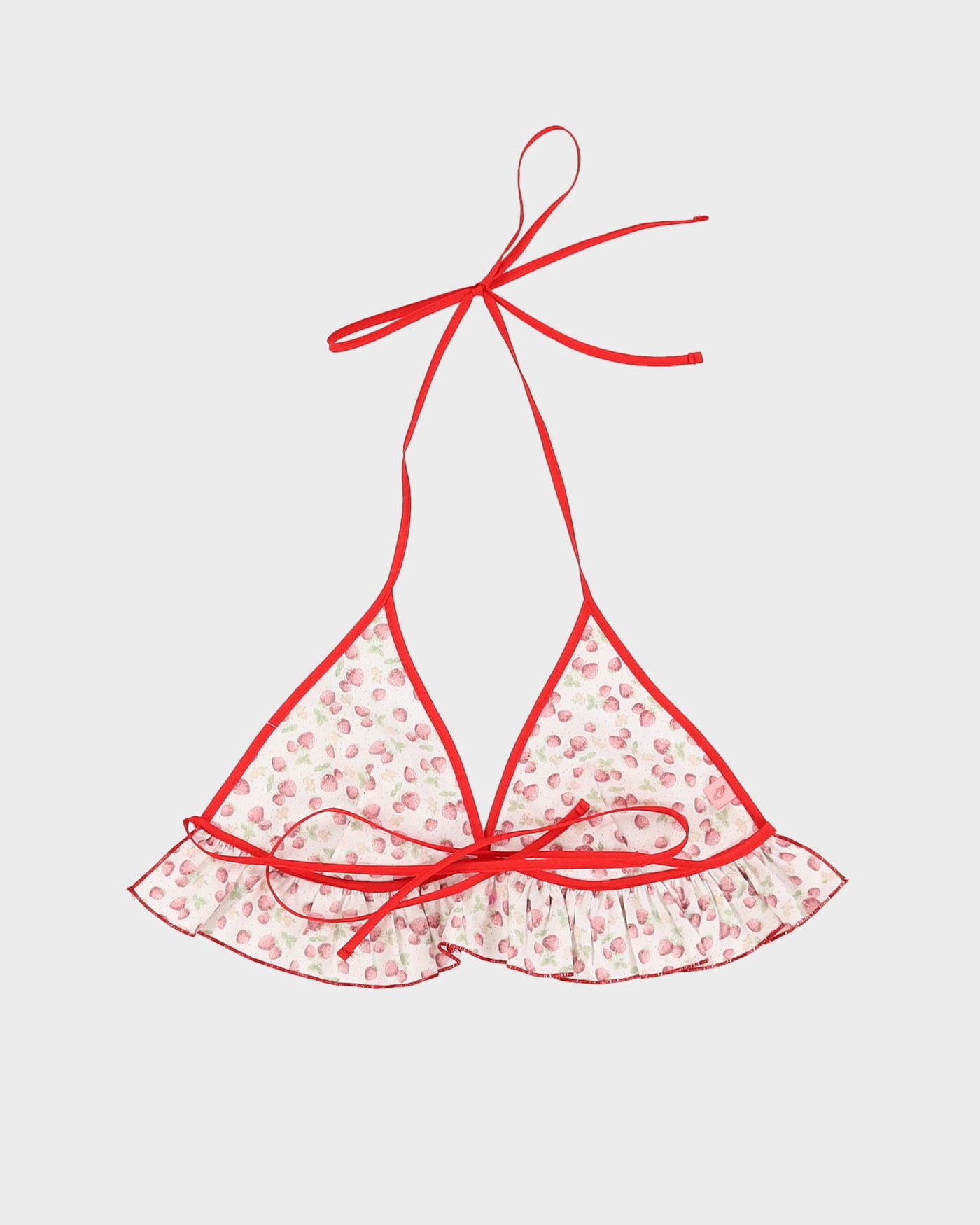 Tammy Red / White Strawberry Patterned Bralette - OS
