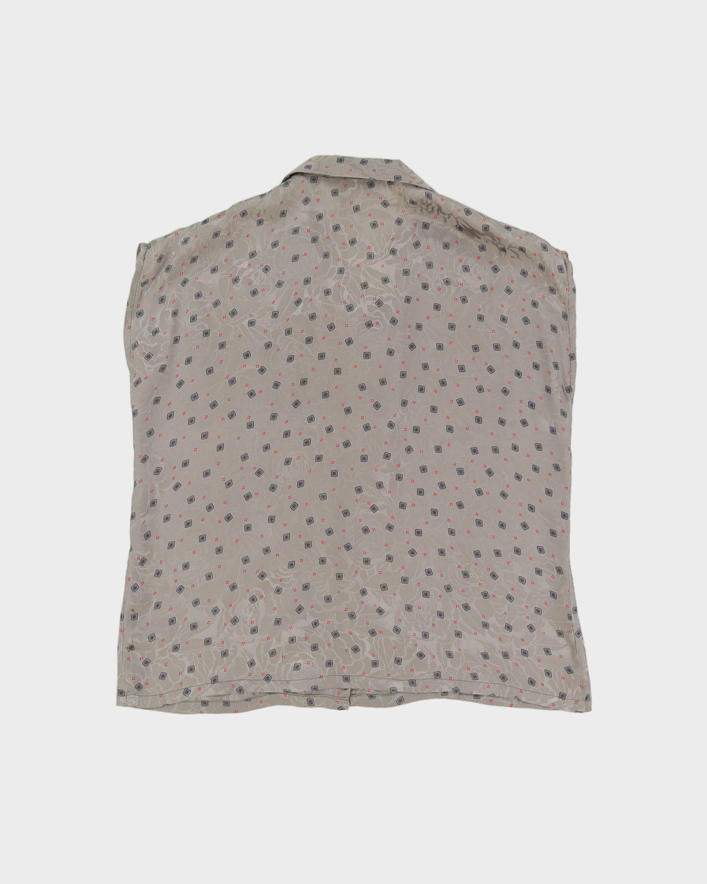 Vintage 1980s Grey Silk Handsewn Blouse - S